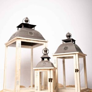 Lanterne en bois et métal